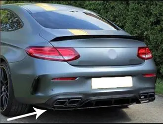 C Serisi W205 (2015-2018) Coupe Edition 1 Difüzör ve Egzoz Seti Parlak Siyah
