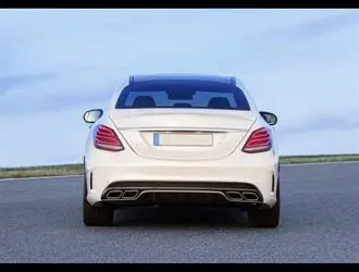 C Serisi W205 (2015-2018) C Coupe Difüzör ve Siyah Egzoz Seti Parlak Siyah