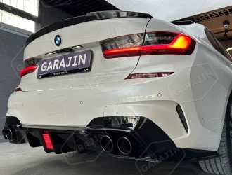 G20 M3 Görünüm GTS Difüzör Seti (Çakarlı ve Egzozlu)