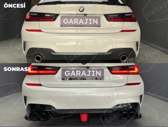 G20 M3 Görünüm GTS Difüzör Seti (Çakarlı ve Egzozlu)