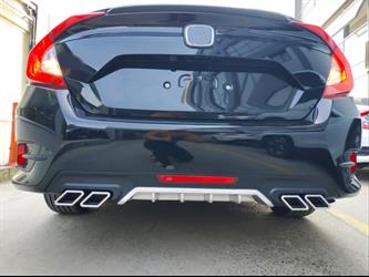 Civic FC5 Silver Kare Egzoz Difüzör