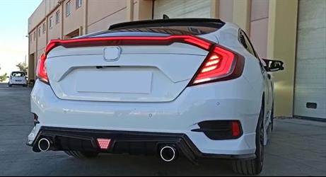 Civic FC5 Hareketli Sinyalli Led Stop ve Kırmızı Spoiler Takımı