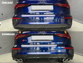 Audi A3 (2021-Sonrası) Sedan S-Line 4 Egzoz Difüzör