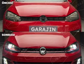 Golf 7 (2012-2016) Uyumlu Golf 7.5 GTI Kırmızı J Led Far