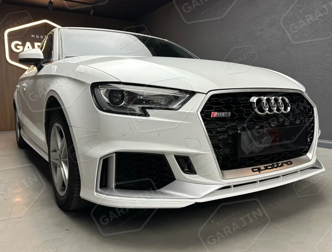 Audi A3 Makyajlı (2016-2020) Sedan RS3 Krom Ön Tampon ve Panjur Seti