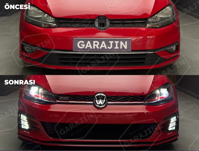 Golf 7 Uyumlu 7.5 GTI Ön Tampon ve Panjur Seti