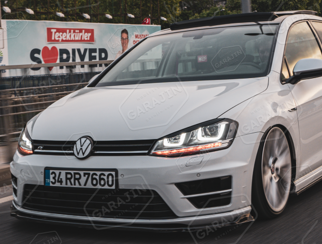 Golf 7 Çift U Led Far Kayar Sinyal Krom Full Led