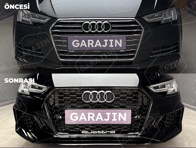 Audi A4 (2016-2019) RS4 Ön Tampon ve Panjur Seti
